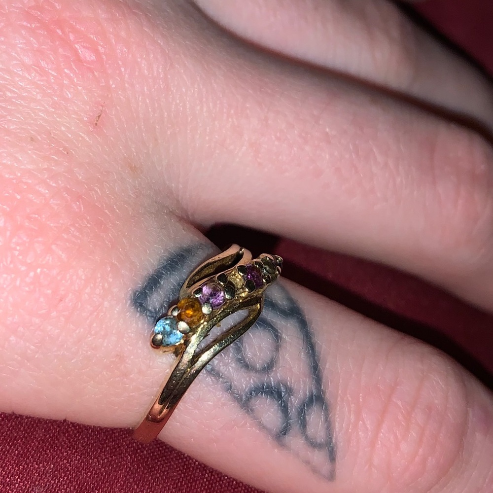 14K Yellow Gold and Multi-Colored Sapphire Ring